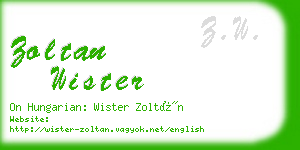 zoltan wister business card